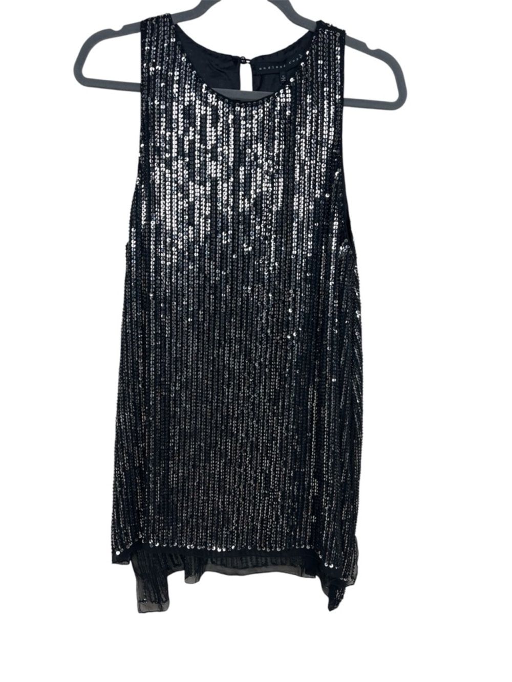 Endless Rose Sleeveless Black Sequin Tunic Top M - Picture 2 of 9